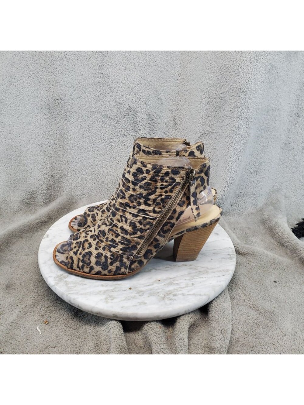 Paul Green Shoes Womens UK 5 US 7.5 Brown Leopard Leather Cayanne Boots *Read*